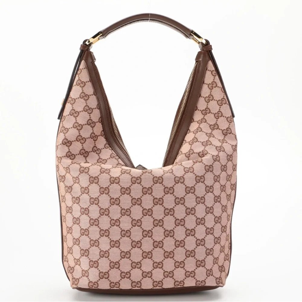 Gucci Brown Canvas Hobo Bag - Picture 1 of 8